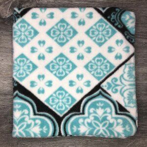 Turquoise mint Black White  gaiter neck warmer fleece Scarf Tube Earmuff cowl